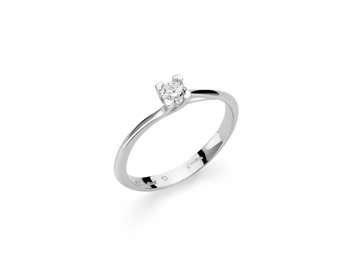 18K White Gold 0.21ct Natural Diamond Ring MILUNA