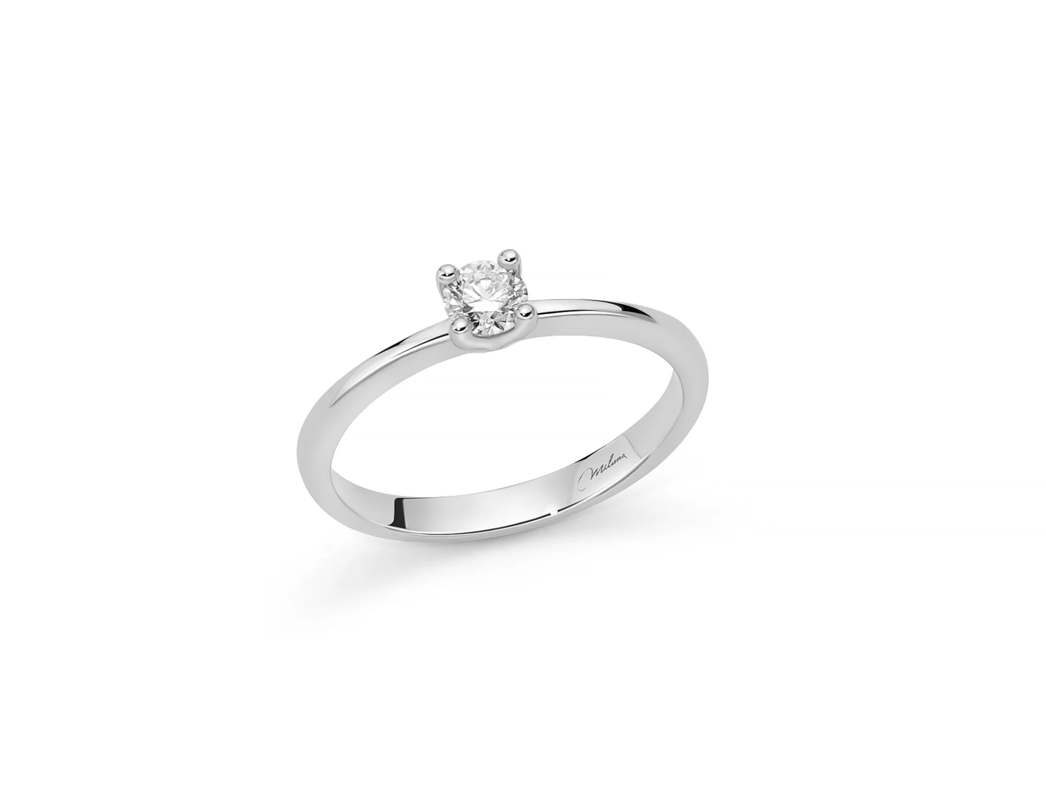 18K White Gold 0.25ct Natural Diamond Ring MILUNA
