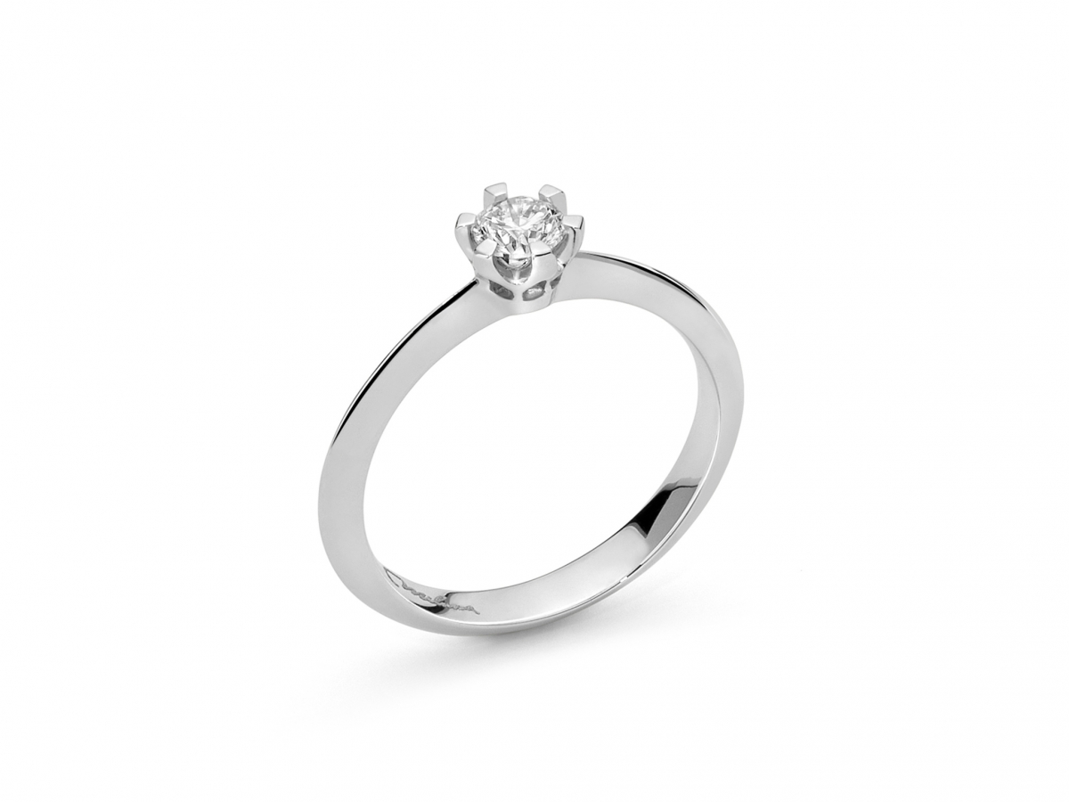 18K White Gold 0.30ct Natural Diamond Ring MILUNA