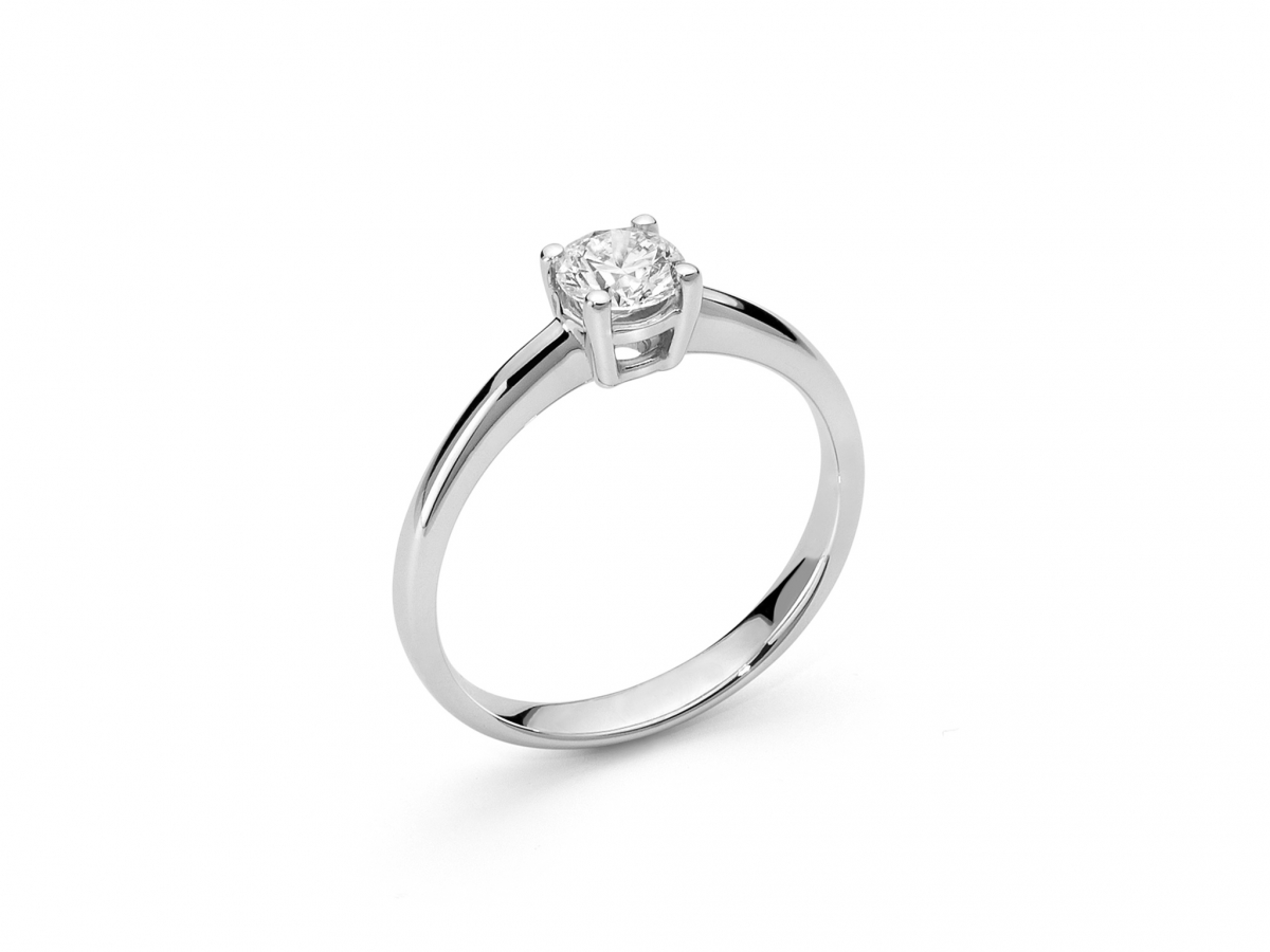 Anello Solitario Miluna in oro bianco 18kt e Diamante Naturale da 0.40ct LID3210