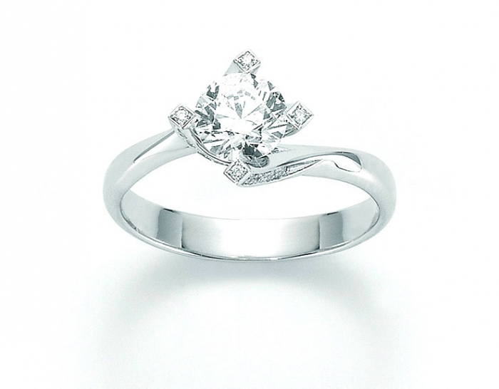 Anello Solitario Miluna mod. Valentino Limited Edition con diamante 0.20ct in oro bianco 18kt LID5181