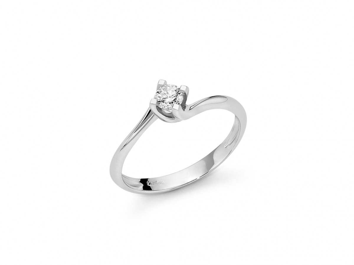 18K White Gold 0.25 ct Natural Diamond Ring MILUNA