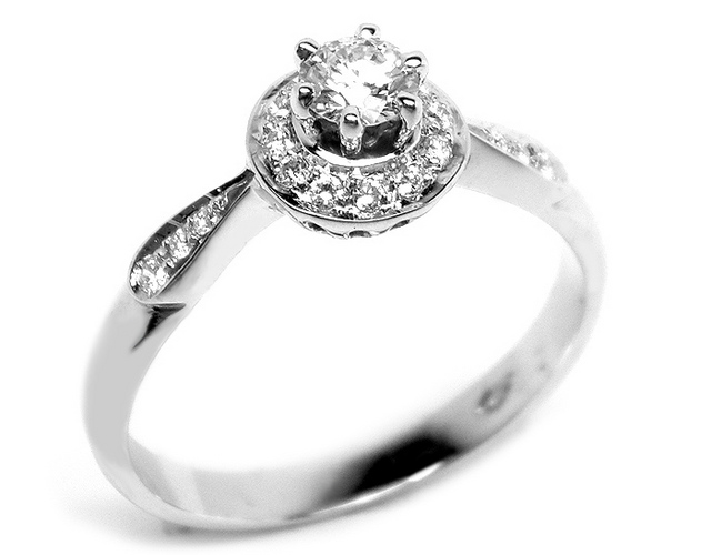 Anello solitario Roger Gems con Diamanti Naturali IF 0.30ct in oro bianco 18kt
