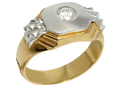 18K Yellow and White Gold with 0.22ct Diamond Solitaire Ring 
