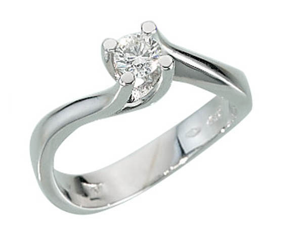 Fogi by Gianni Carità - 18k White Gold with 0.16ct Diamond Solitaire Ring