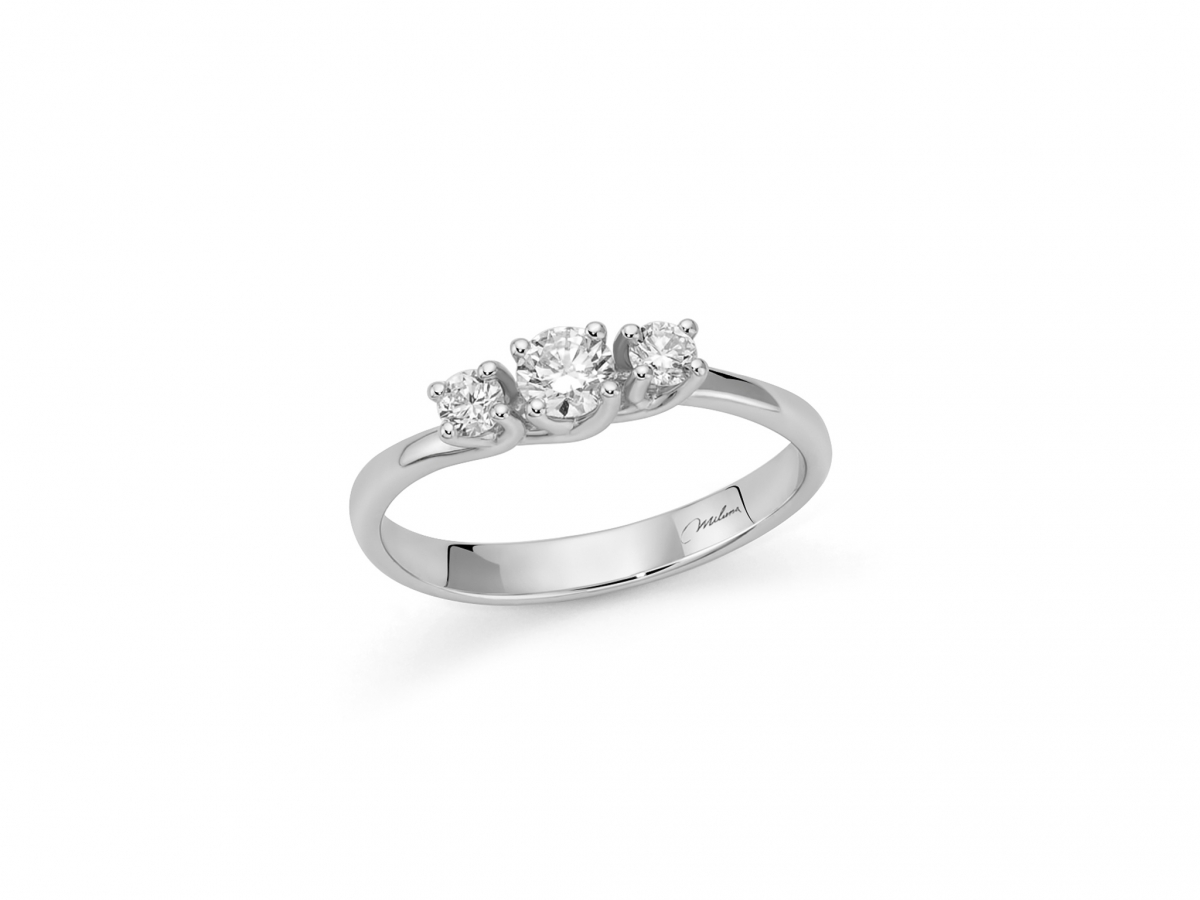 Anello Trilogy con 0.39ct di Diamanti Naturali in oro bianco 18kt LID3650