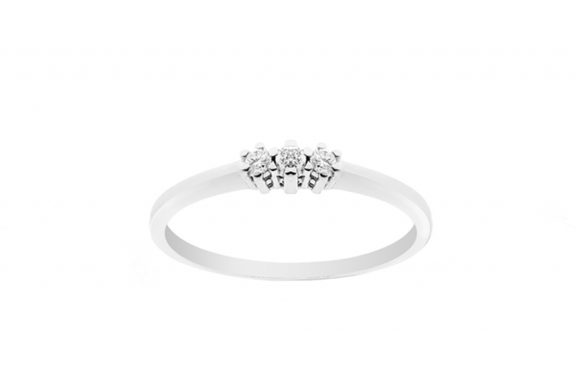 Grama & Mounier - 18K White Gold 0.09ct Natural Diamond Ring