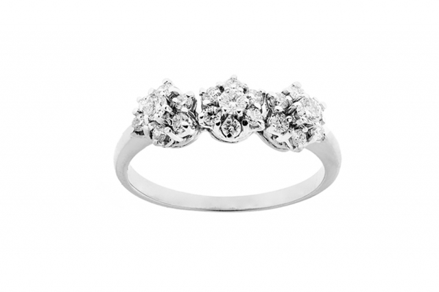 Grama & Mounier - 18K White Gold 0.18ct Natural Diamond Ring