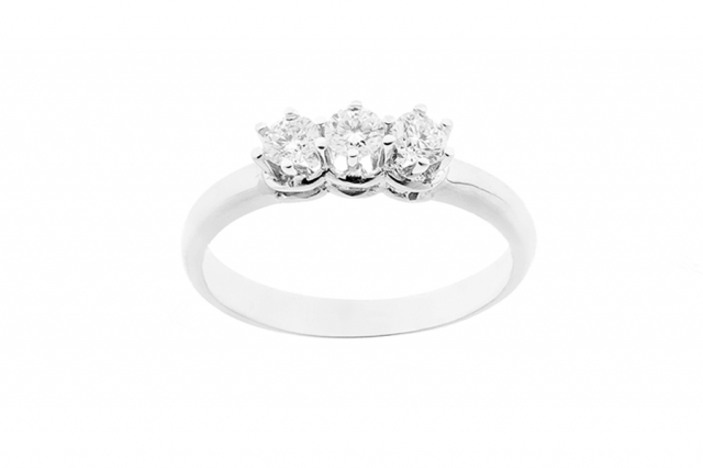 Grama & Mounier - 18K White Gold 0.42ct Natural Diamond Ring