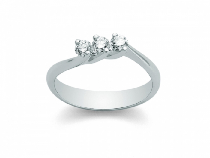 Anello Trilogy Miluna con Diamanti Naturali 0.18ct in oro bianco 18kt LID1623-018G7
