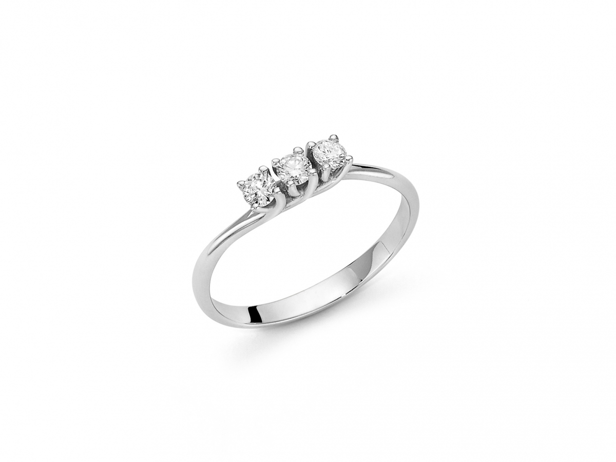 Anello Trilogy Miluna con Diamanti Naturali 0.24ct in oro bianco 18kt LID3295
