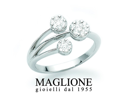 Anello Trilogy Miluna con Diamanti Naturali 0.32ct in oro bianco 18kt LID2113