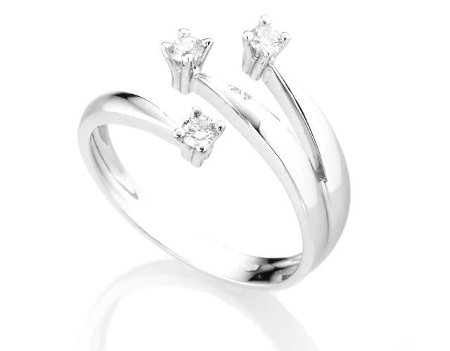 Sidera - Trilogy Ring with 0.30ct Certified Natural Diamonds in 18kt White Gold