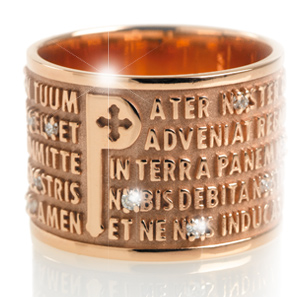 Tuum - 18k Rose Gold with Diamonds - Our Father Ring