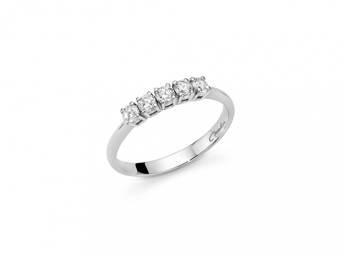 MILUNA - 18K White Gold Ring with Natural Diamond