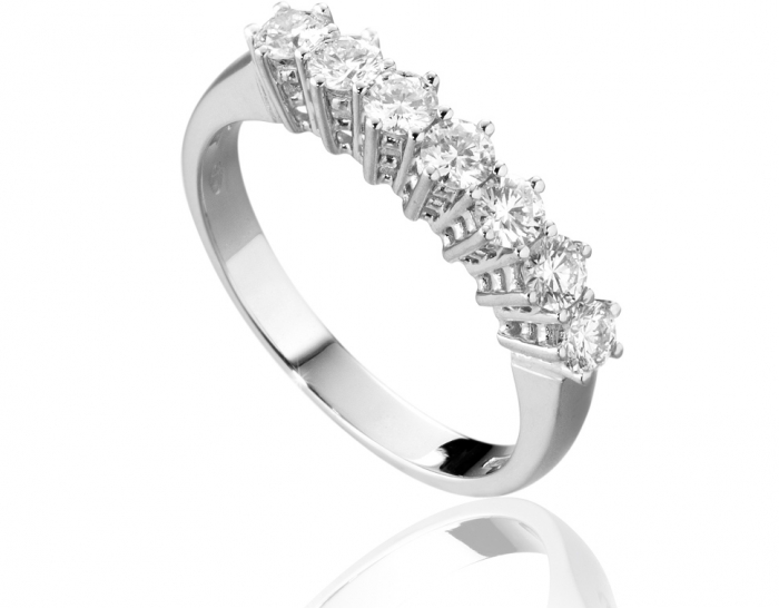 Anello Veretta Roger Gems con 7 Diamanti Naturali IF 0.64ct in oro bianco 18kt