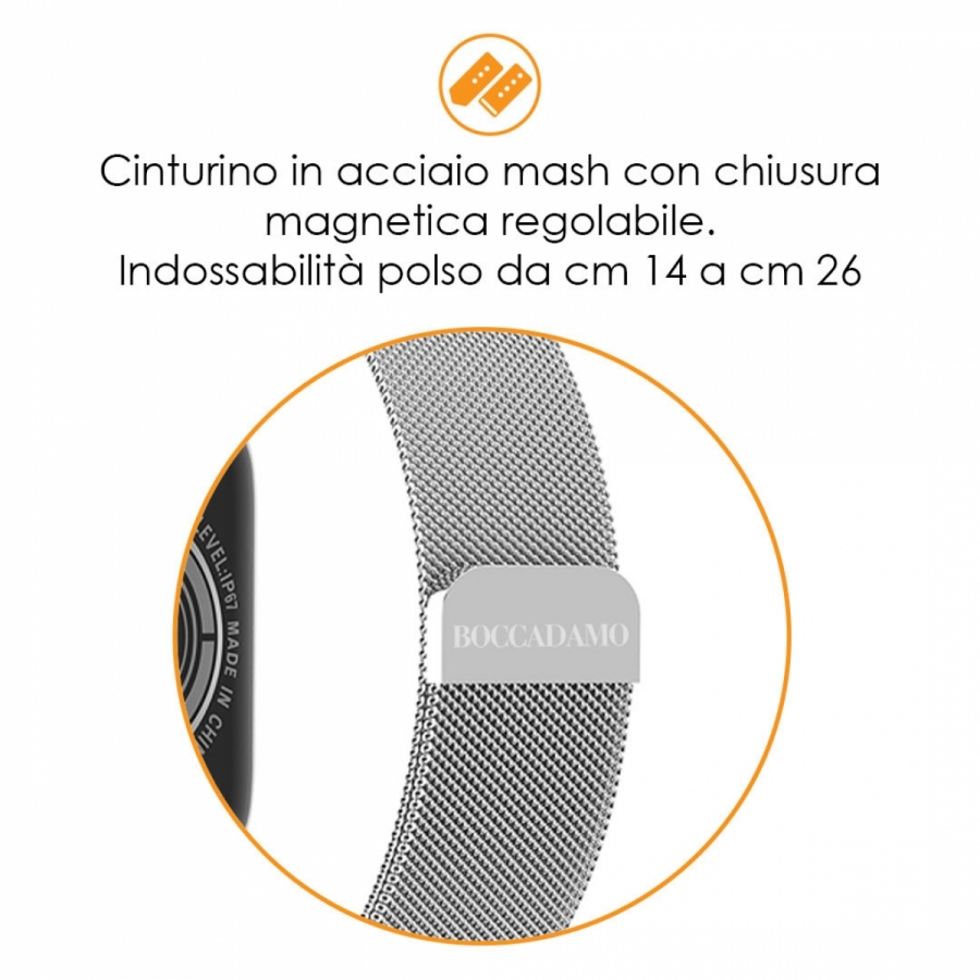 Boccadamo - Orologio smartwatch SmartMe in maglia mesh nera