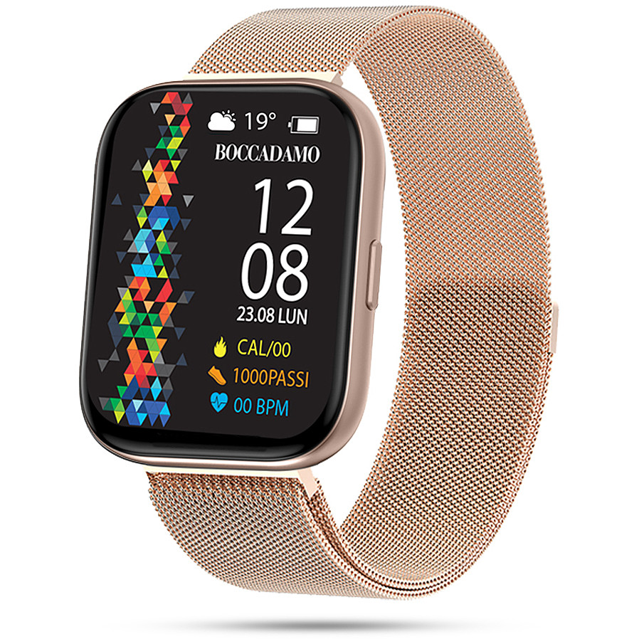 Boccadamo - Orologio smartwatch SmartMe Plus in maglia mesh rosa