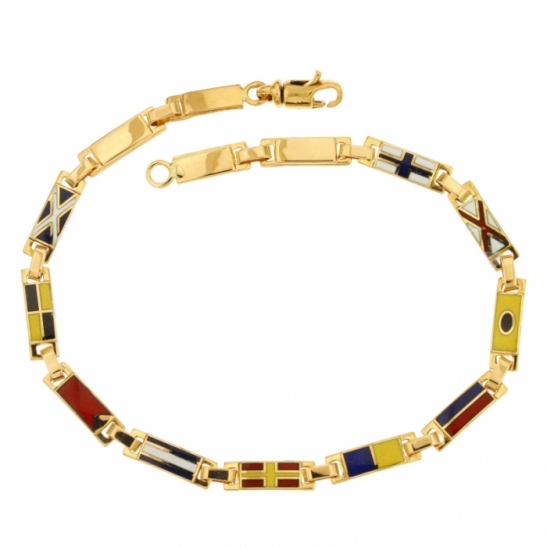 InSCINTILLE Bracciale Uomo Acciaio Scuro | Bandiere Nautiche Regolabile 19-23 Cm, Idea Regalo Con Confezione