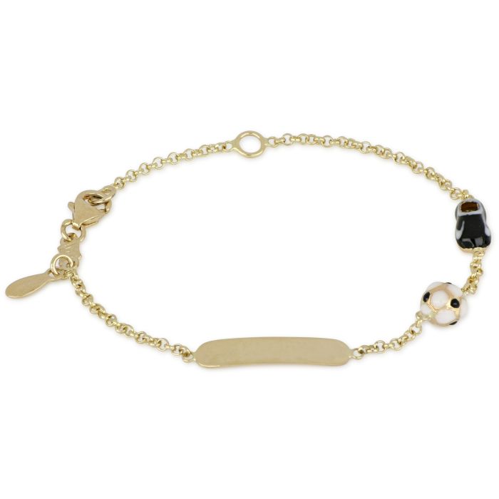 18K Yellow Gold Bracelet with customizable nameplate
