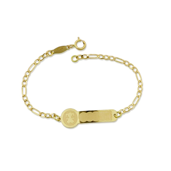 18K Yellow Gold Bracelet with customizable nameplate