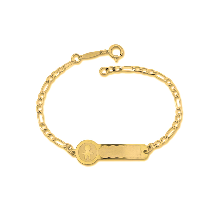 18K Yellow Gold Bracelet with customizable nameplate