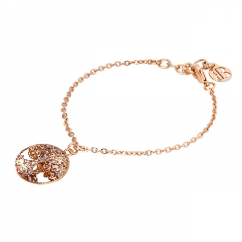 Bracciale BOCCADAMO Alissa rosato con albero della vita in glitter silver XBR754RS
