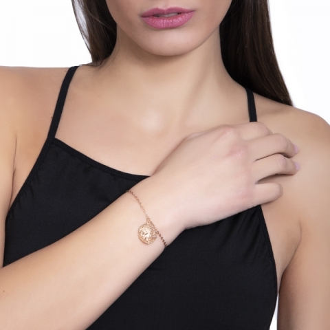 Bracciale BOCCADAMO Alissa rosato con albero della vita in glitter silver XBR754RS