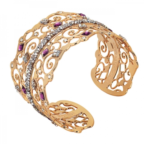 Bracciale BOCCADAMO Harem rigido a fascia rosato con cristalli Swarovski XBR795RS
