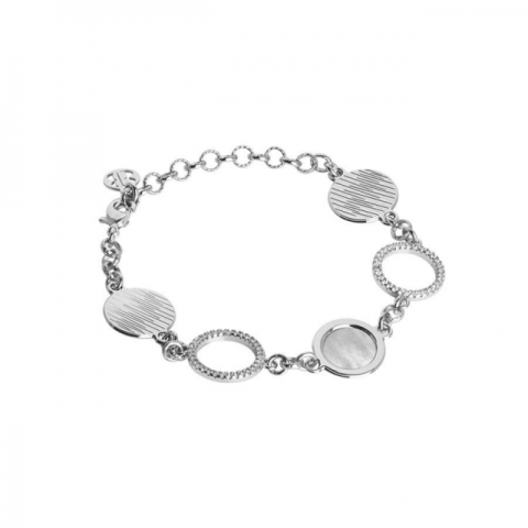 Bracciale BOCCADAMO Orbiter morbido e modulare in madreperla e zirconi XBR596
