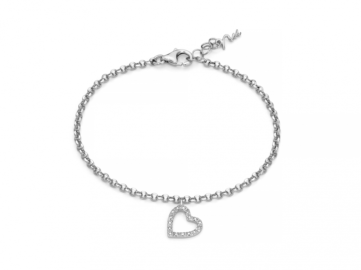 Miluna - 925k White Silver Bracelet with Diamonds