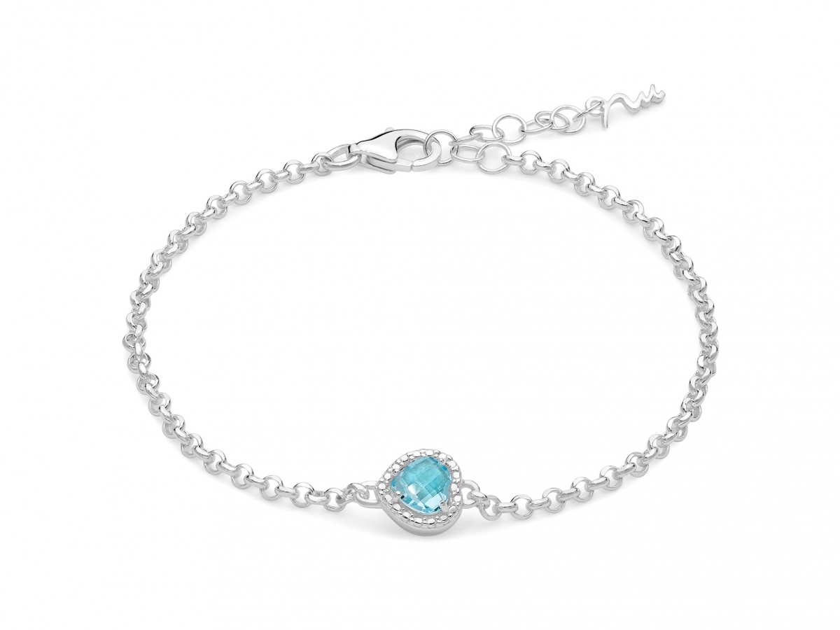 Miluna - 925k White Silver Bracelet with Topaz blue sky