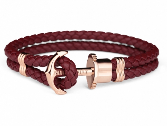Paul Hewitt PHREPS - Anchor Bracelet Rose Gold with Dark Berry