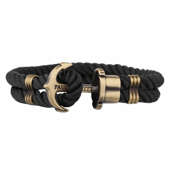 Bracciale con ancora Paul Hewitt PHREPS in tessuto nero