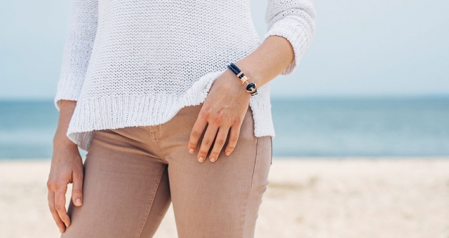 Bracciale con ancora Paul Hewitt PHREPS in tessuto nero