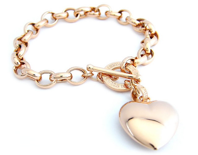 Bracciale con cuore in argento rosa 925 firmati Maria Cristina Sterling