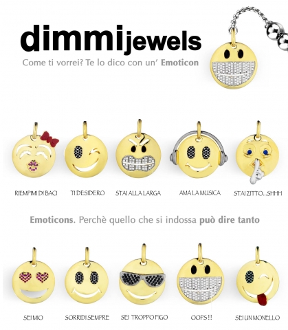 Bracciale Dimmi Jewels Emoticons smile Music in acciao e zirconi