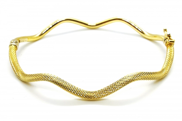 Bracciale Donna rigido a canna vuota in oro giallo 18kt