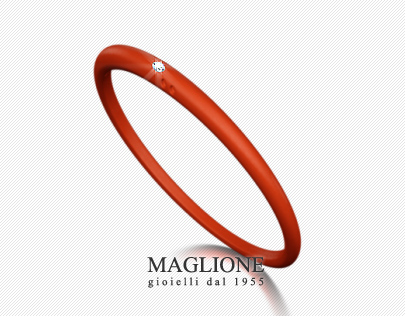 Bracciale Due Punti in silicone anallergico Arancio Jazz, argento e diamante