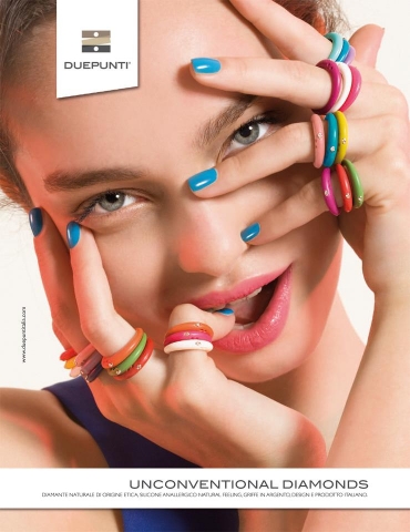 Bracciale Due Punti in silicone anallergico Fuxia Intrigante, argento e diamante