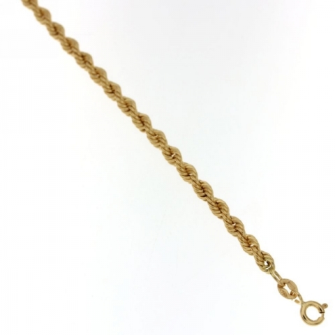 18k Yellow Gold Bracelet type Rope laser