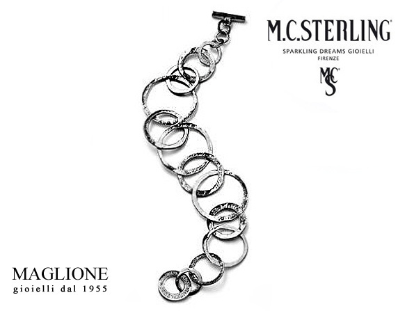 Bracciale Ikes in argento 925 firmato Maria Cristina Sterling