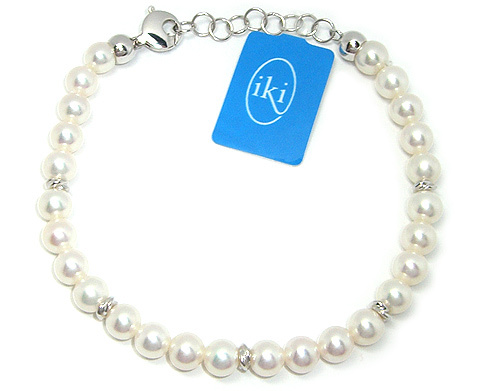 Bracciale IKI in oro bianco 18kt con Perle Coltivate Asia 6.50 mm