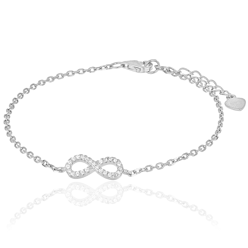 Bracciale Infinito in Argento 925% rodiato bianco