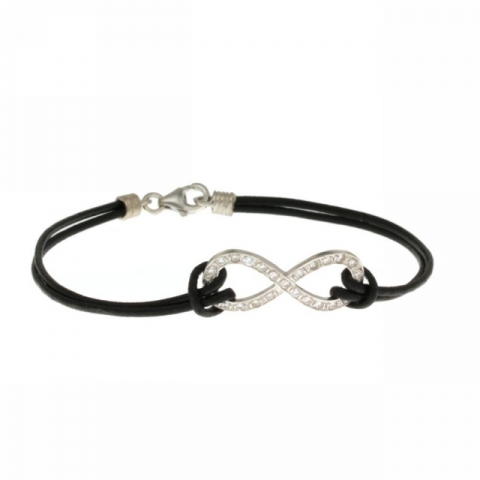 Bracciale Infinito in oro bianco 18kt e zirconi