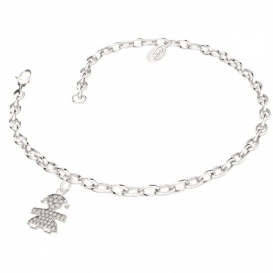 Bracciale Le Bebè in oro bianco e femminuccia con pavè di diamanti in oro bianco 18kt lbb073