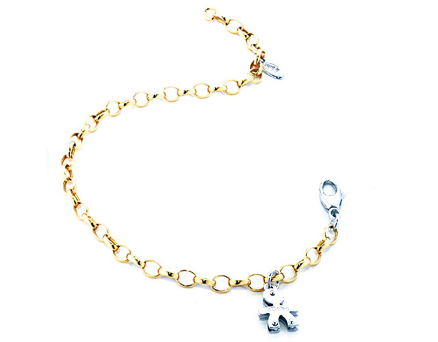 Bracciale Le Bebè in oro giallo e maschietto in oro bianco