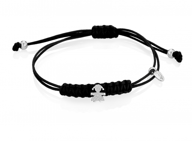 Bracciale Le Bebè - le briciole - femminuccia in oro bianco 18kt con pavé lbb306