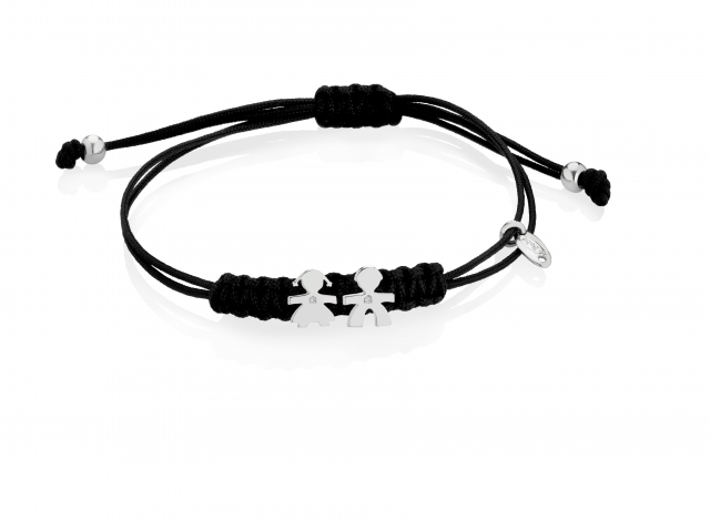Bracciale Le Bebè - le briciole - maschietto e femminuccia in oro bianco 18kt con diamanti lbb303