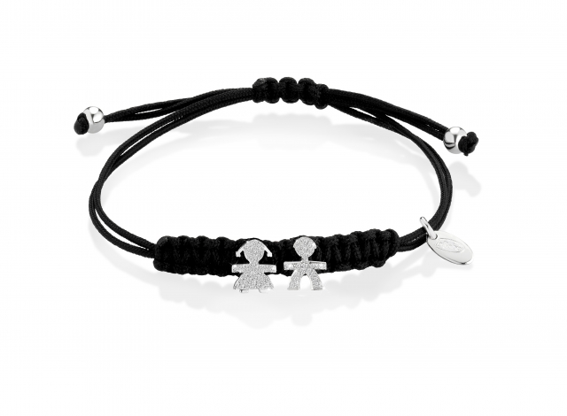 Le Bebè - 18K White Gold and Diamonds Boy and Girl Bracelet